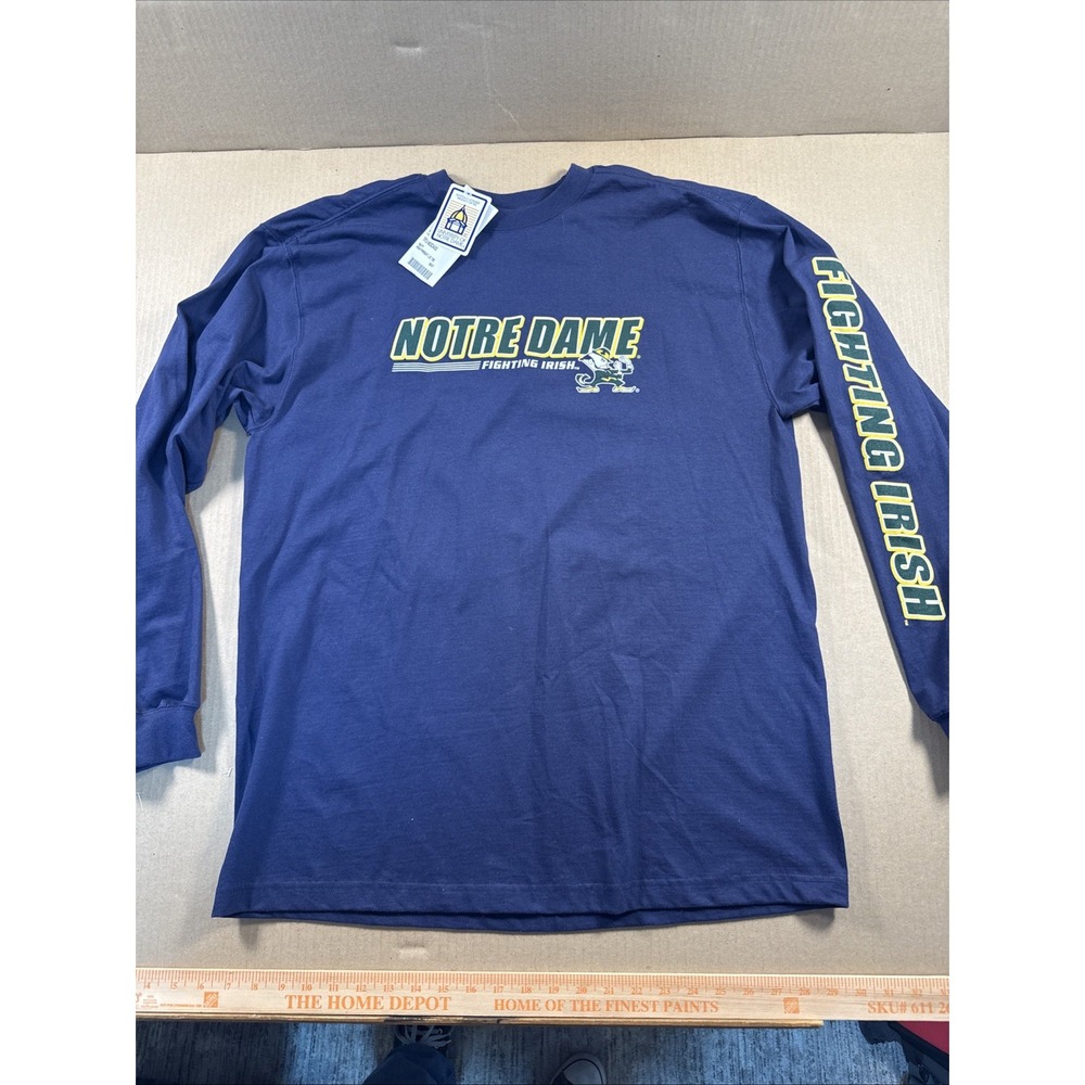 Vintage Jansport Notre Dame Football NCAA Navy Blue Men's Large Shirt - New